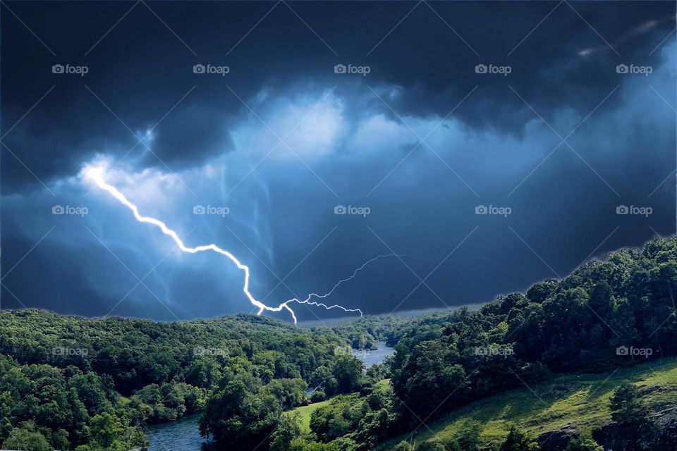Stormy skies over open waters 