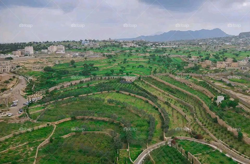 Glory be to God, the magnificent and picturesque view and the natural green trees are a view that is nothing more wonderful than it