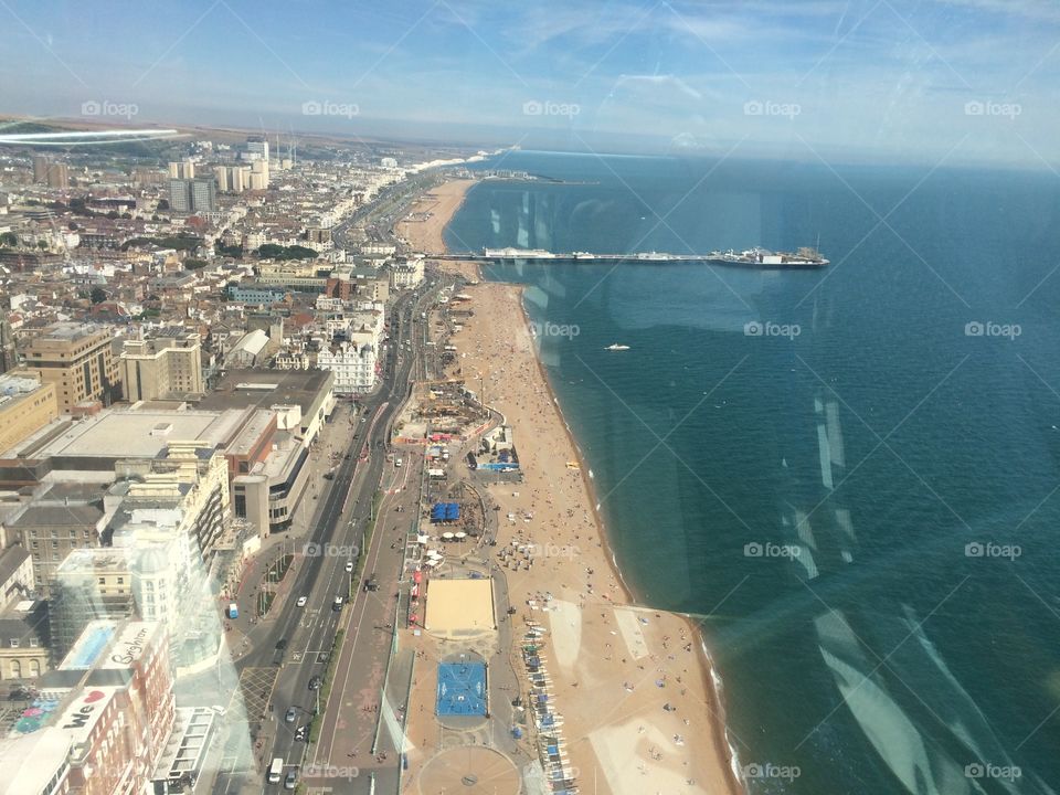 Brighton beach aerial view from observation tower