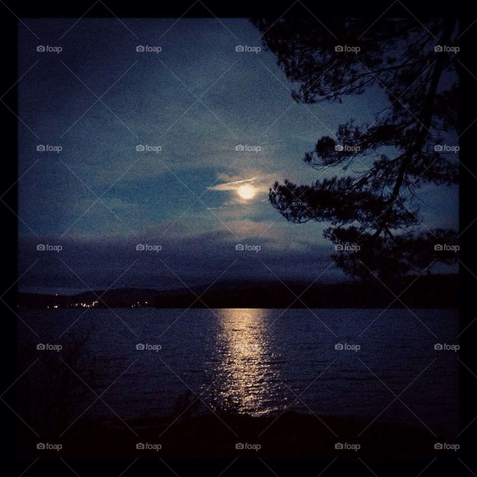 sanbornton new hampshire full moon moonlight nighttime by bobmanley