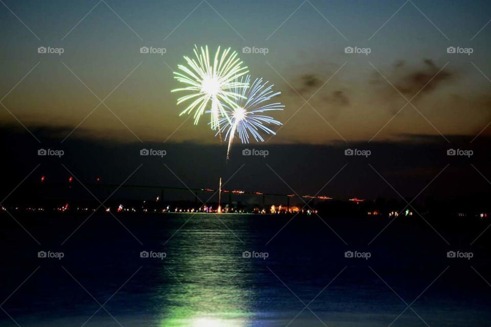 4th of July. Fireworks overlooking the Patuxent River