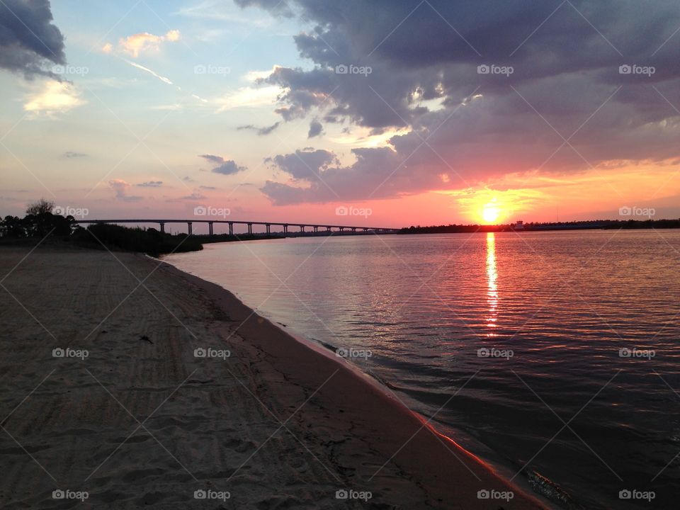 Sunset on Lake Charles