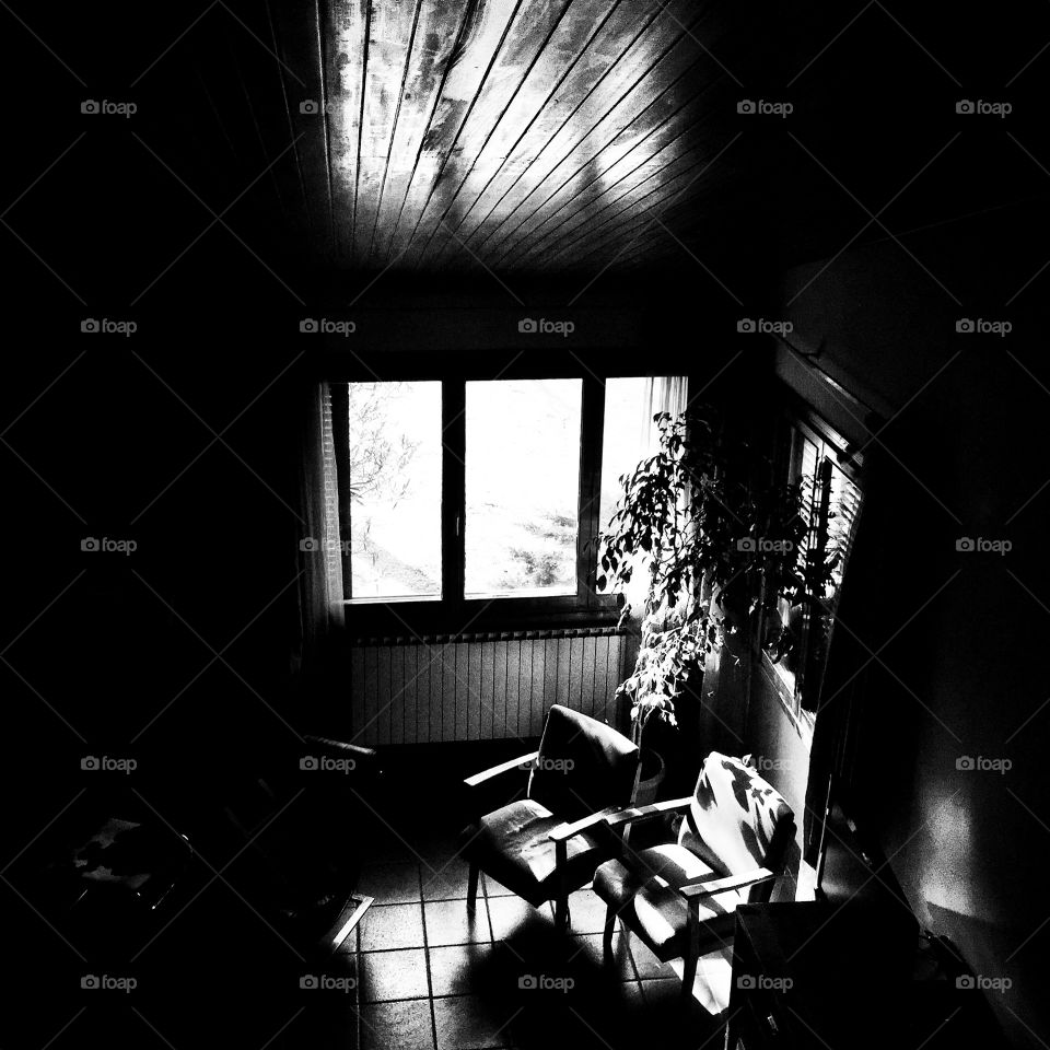Monochrome, Indoors, Window, No Person, Shadow