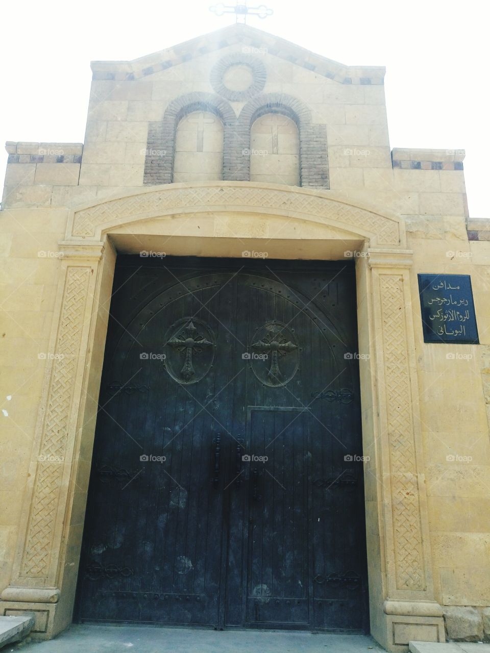 Roman orthodox tomb ancient door