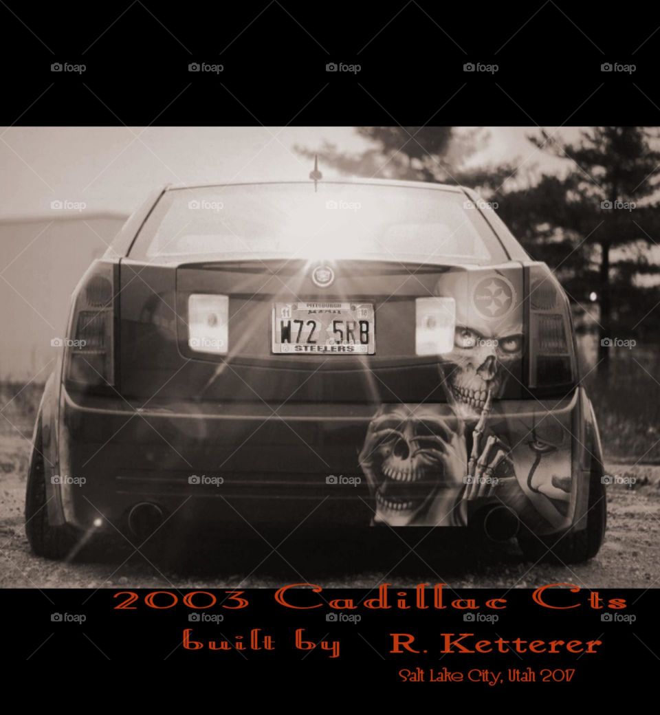 Kustom 2003 Cadillac Cts 1st place for best airbrush dezignz. Kustomized by Randy Ketterer, Twizt3d Vizionz Auto Kustomz. Salt Lake City, Utah