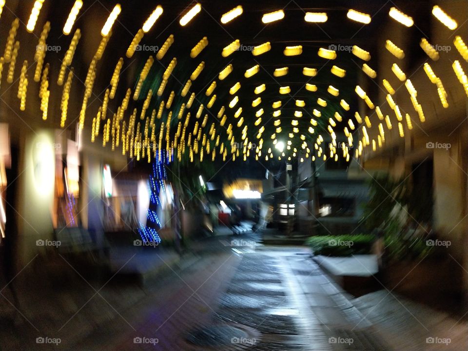 The street architectural lamps were deformed by me, looks like bright and be a tunnel.