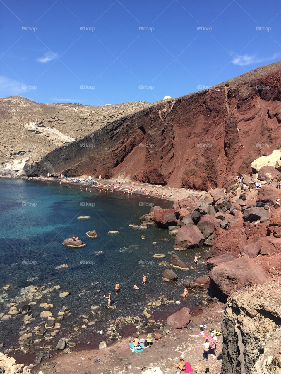 red beach. 