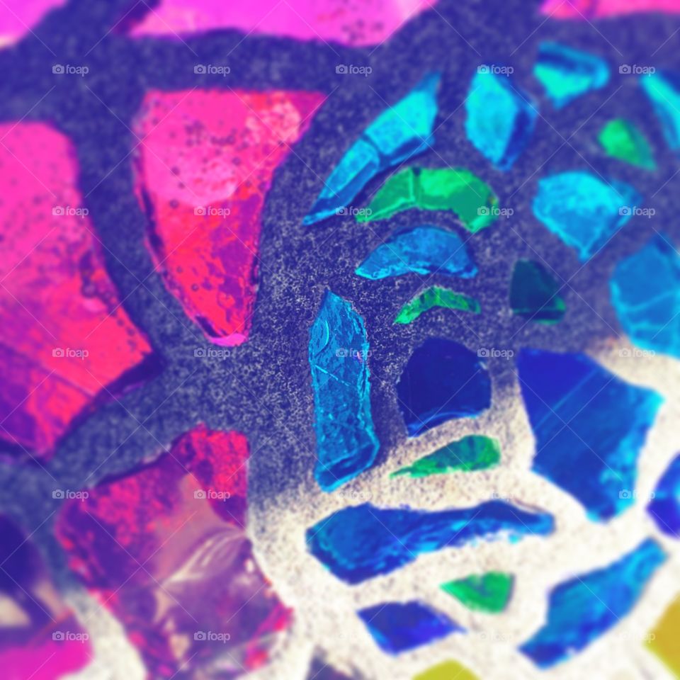 Mosaic glass in the subway