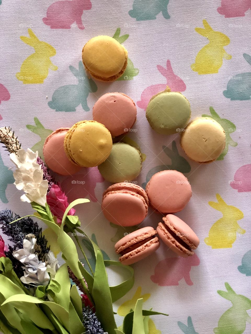 Nothing Says Easter Like Macaroons, Flowers and Bunnies! Foap Mission 