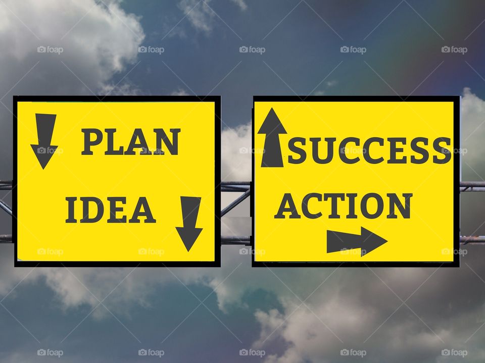 Road to success,idea,planning and action