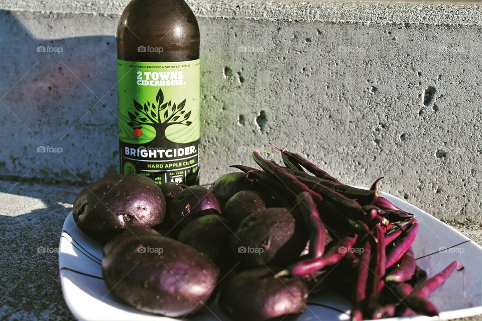 two towns cider house and vegetables