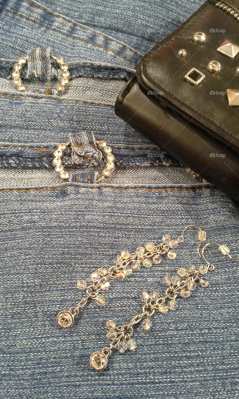 jeans crystal jewelry studded purse