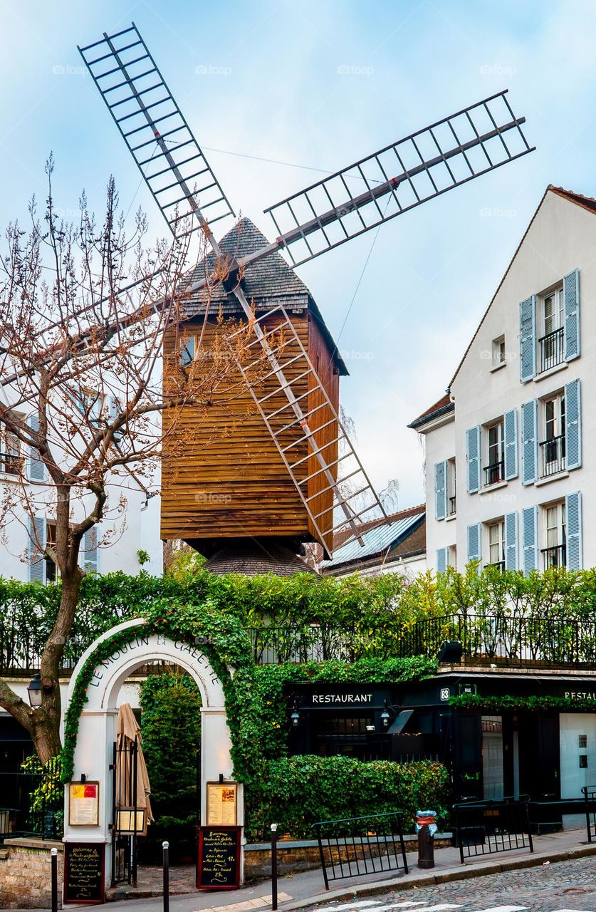Old windmill in Monmarte, Paris