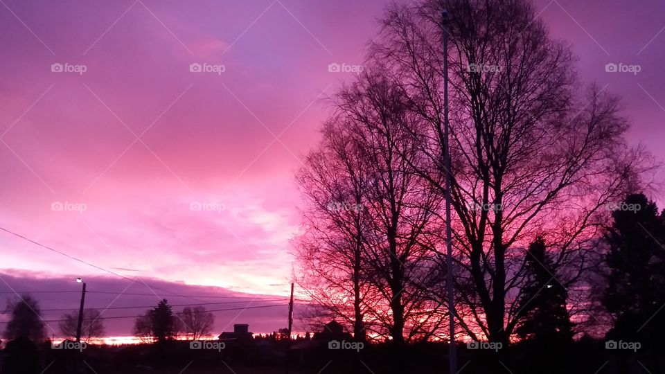 Beautiful sunrise in Finland. Beautiful sunrise in Finland. Crisp air and amazing colors one November morning.