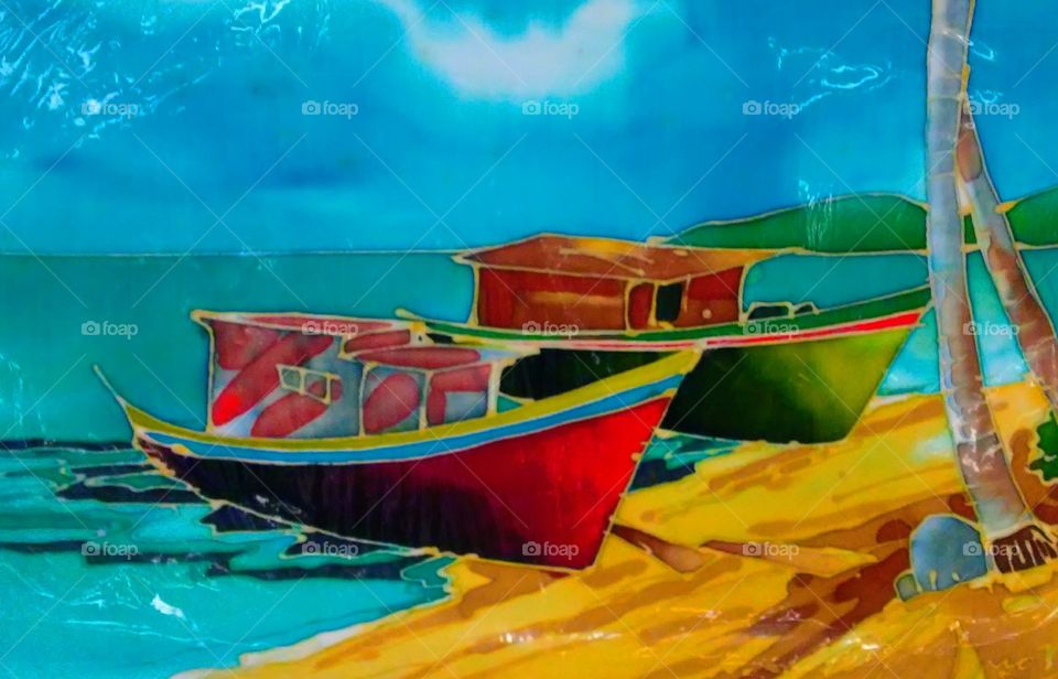 boat painting at Thrift store