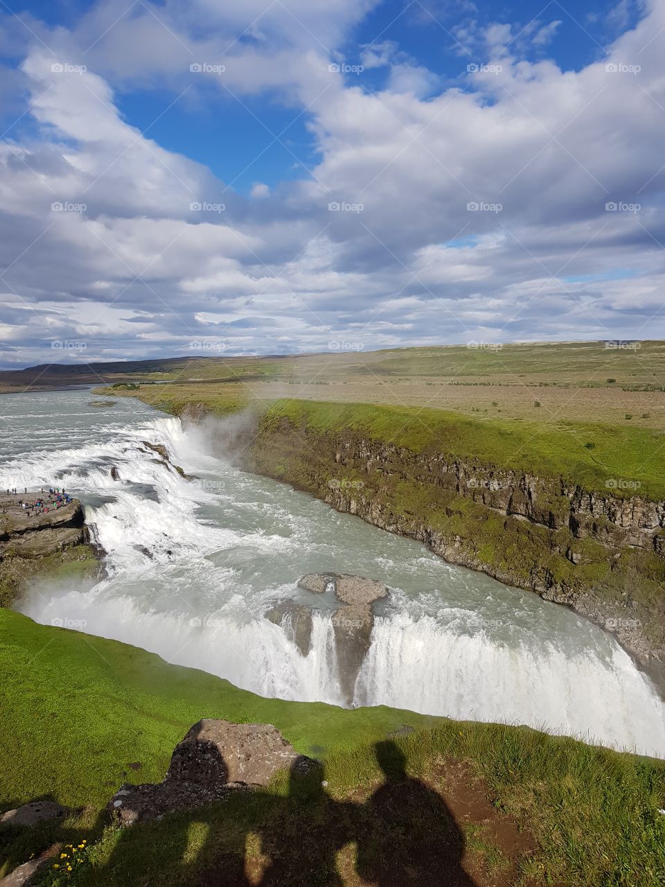 huge waterfall and great view of Iceland landscapes