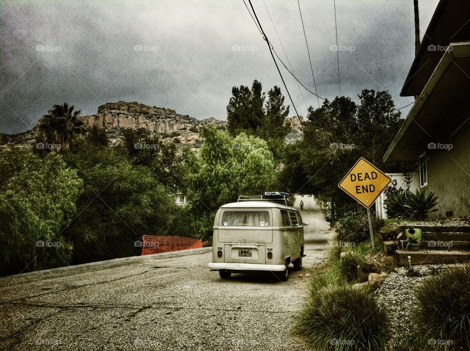 Car on an empty road
