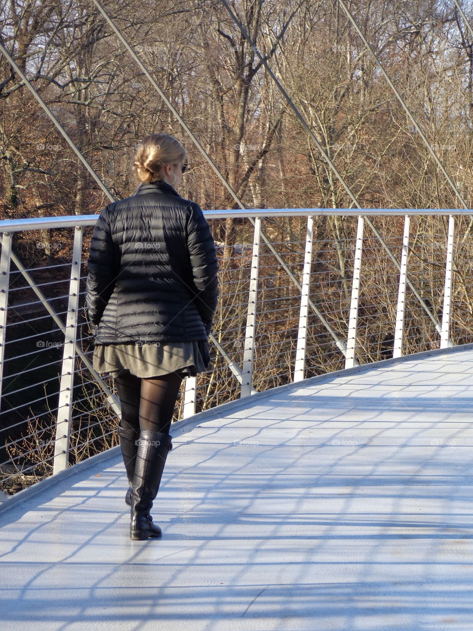 woman on bridge