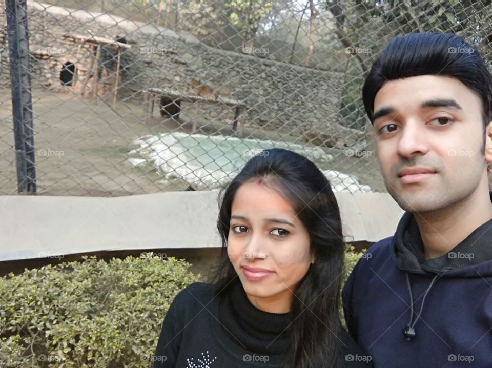 Me and my wife at Chatbir Zoo