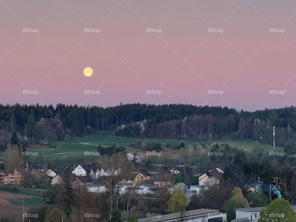Vollmond im Morgengrauen