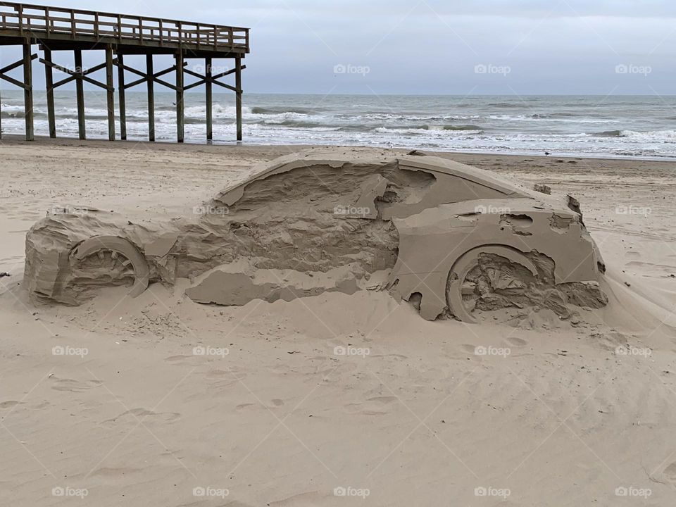 Car sandcastle