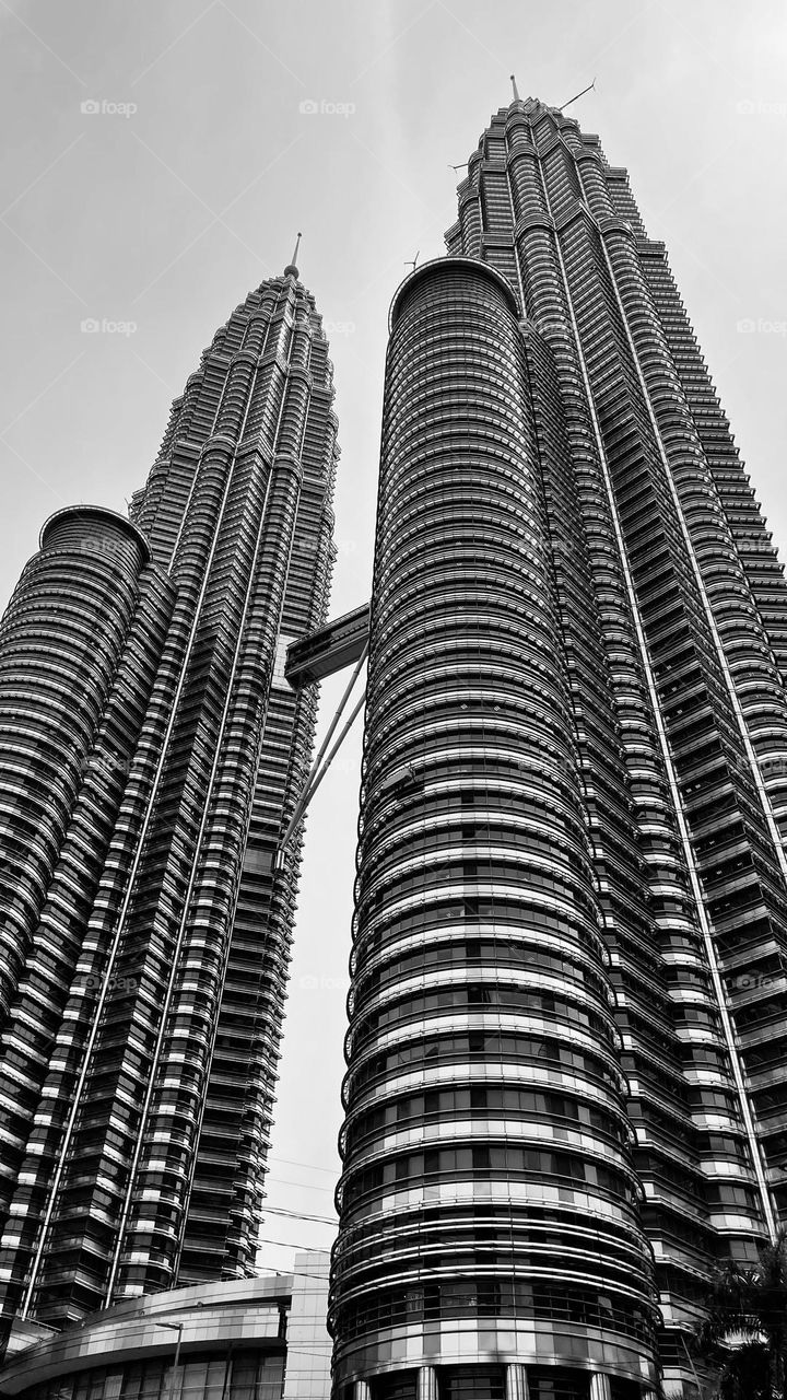 Petronas twin towers with interconnected bridge