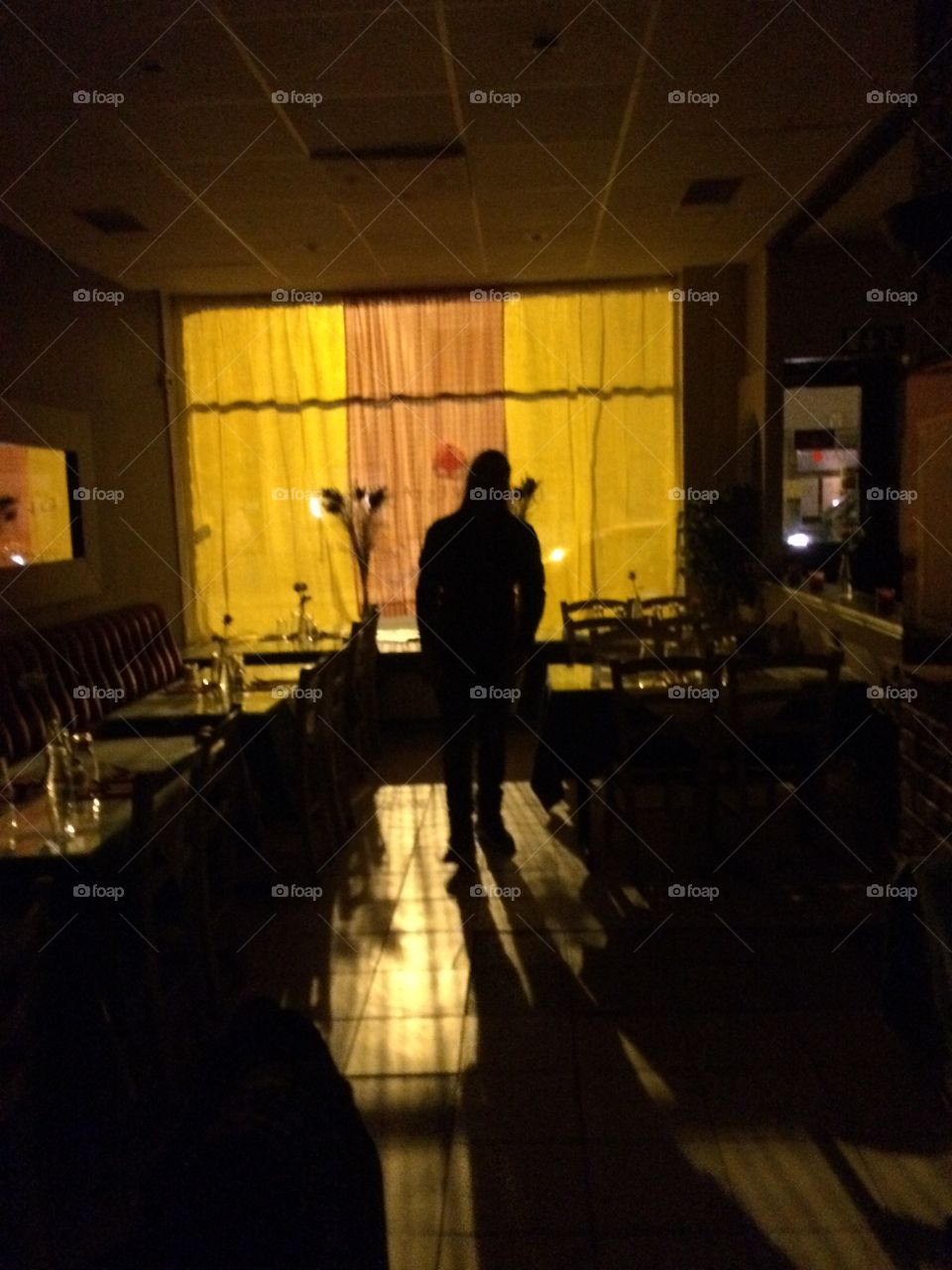 Alone together in restaurant 