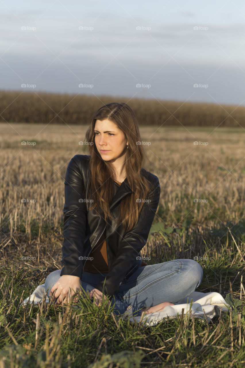 Pretty young girl in the country