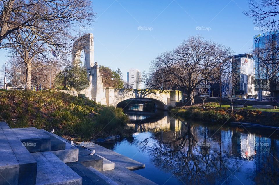 Nature in the City // A peaceful place in the the city next to the Bridge of Remembrance and Avon River, Christchurch, New Zealand 