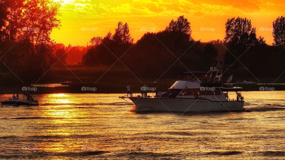 Sunset St Lawrence river