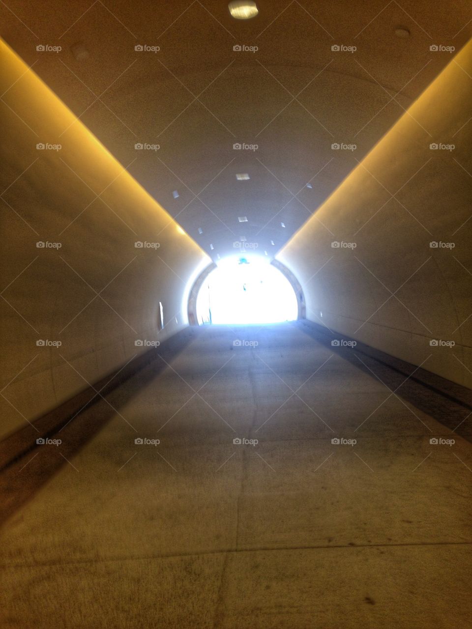Light at the end of the tunnel. Tunnel during the day