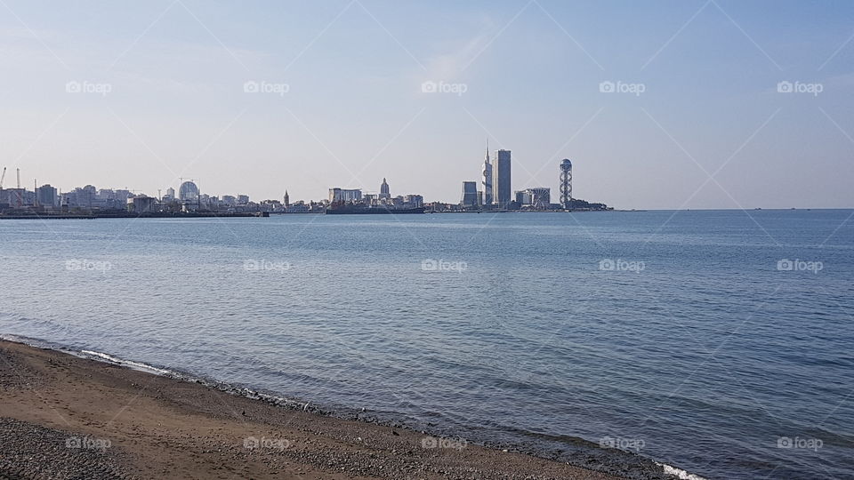 view of the city from the sea