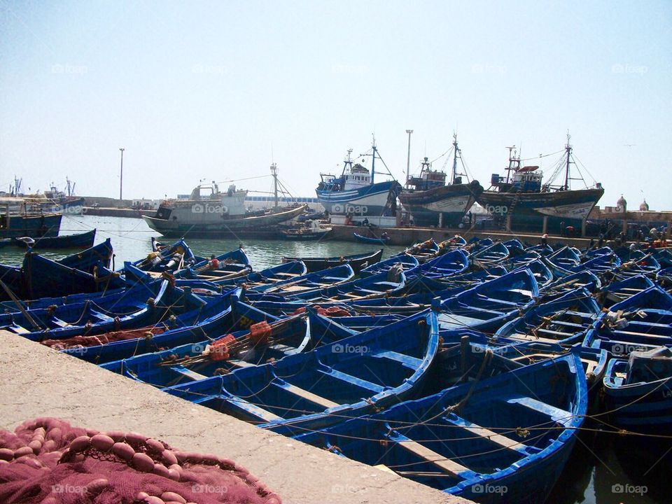 Morocco  fishing boats in Essaouirra 
