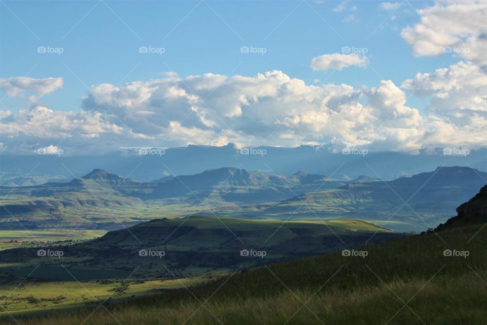 Clouds rolling in over the mountains.