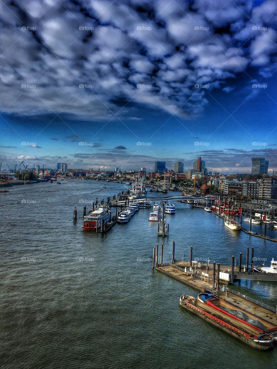 High angle view of harbor