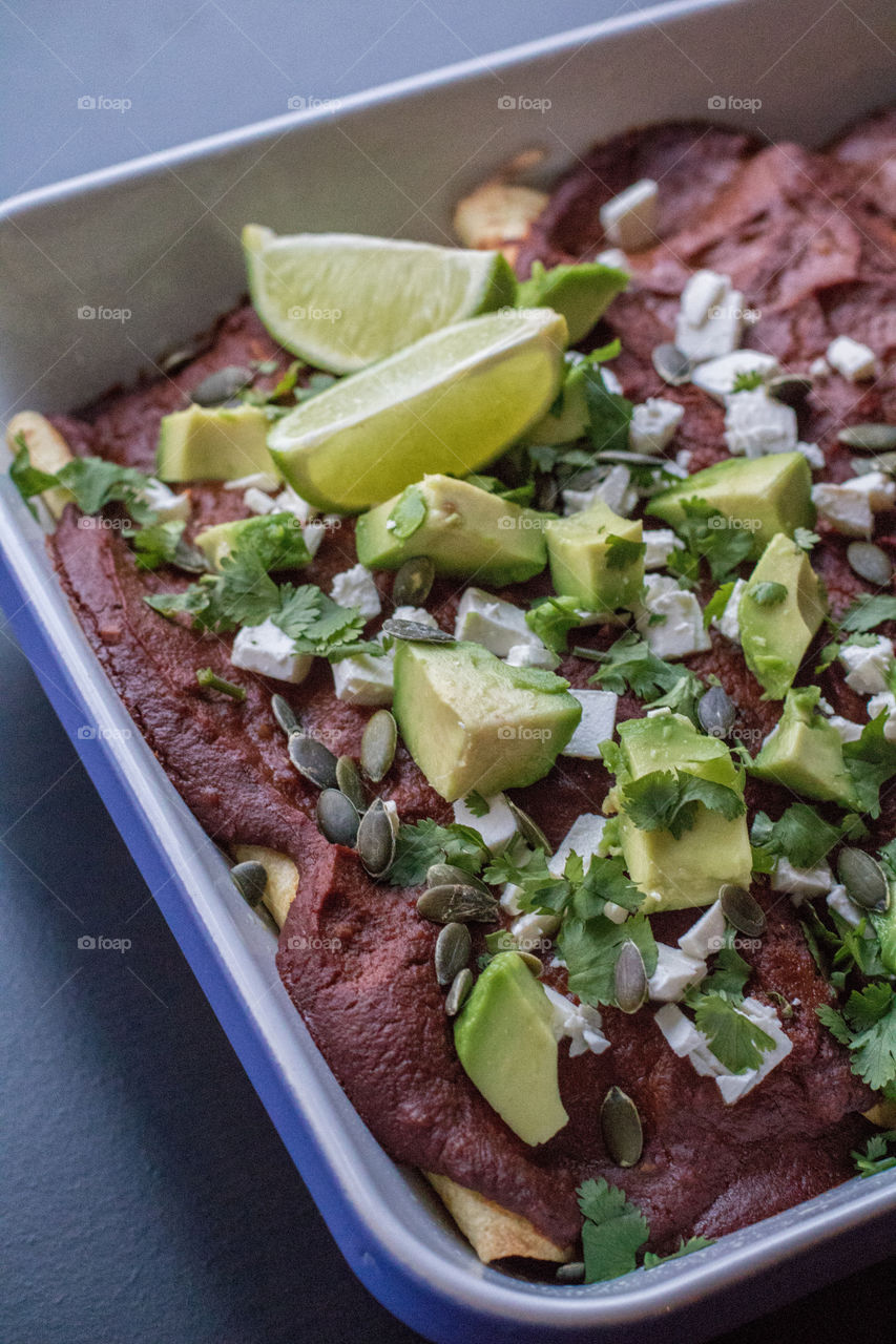 Mole enchiladas 