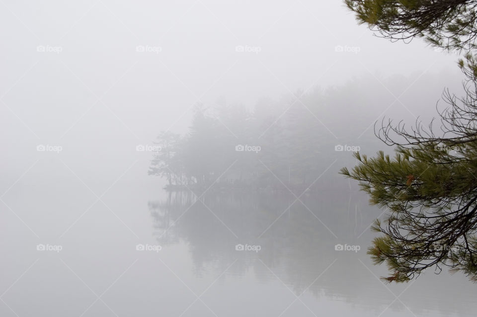 A foggy morning on Lake Winnepesaukee