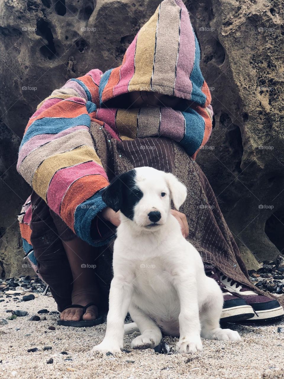 The woman and the puppy