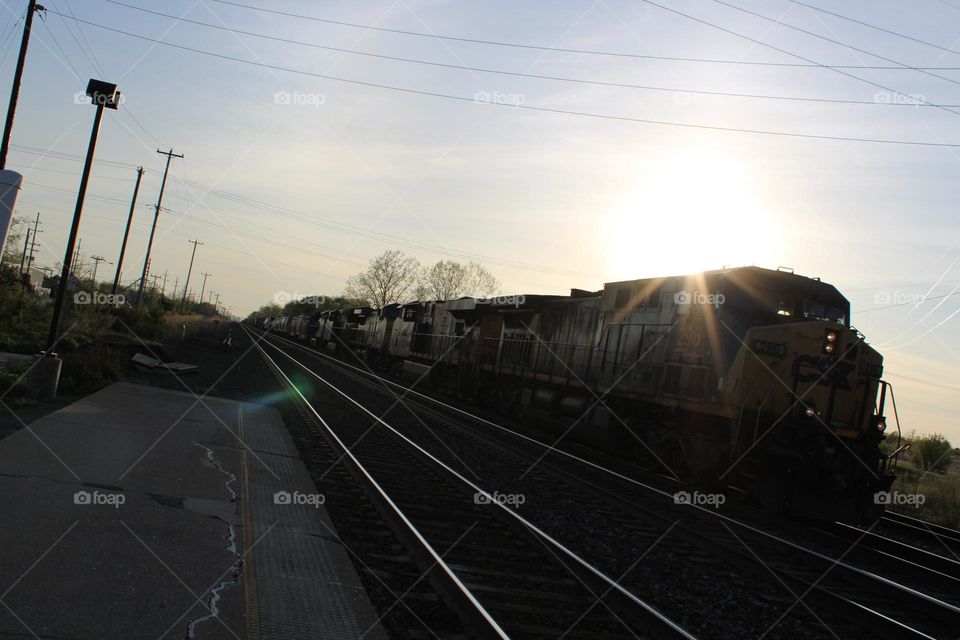 Train at Sunset