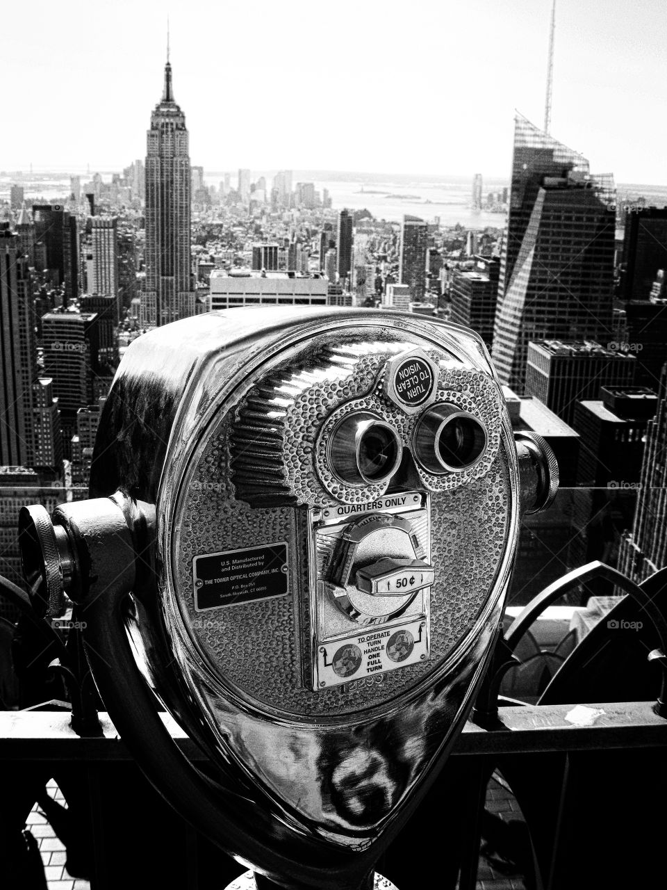 Looking at Empire state building in New York from  Top of the rock