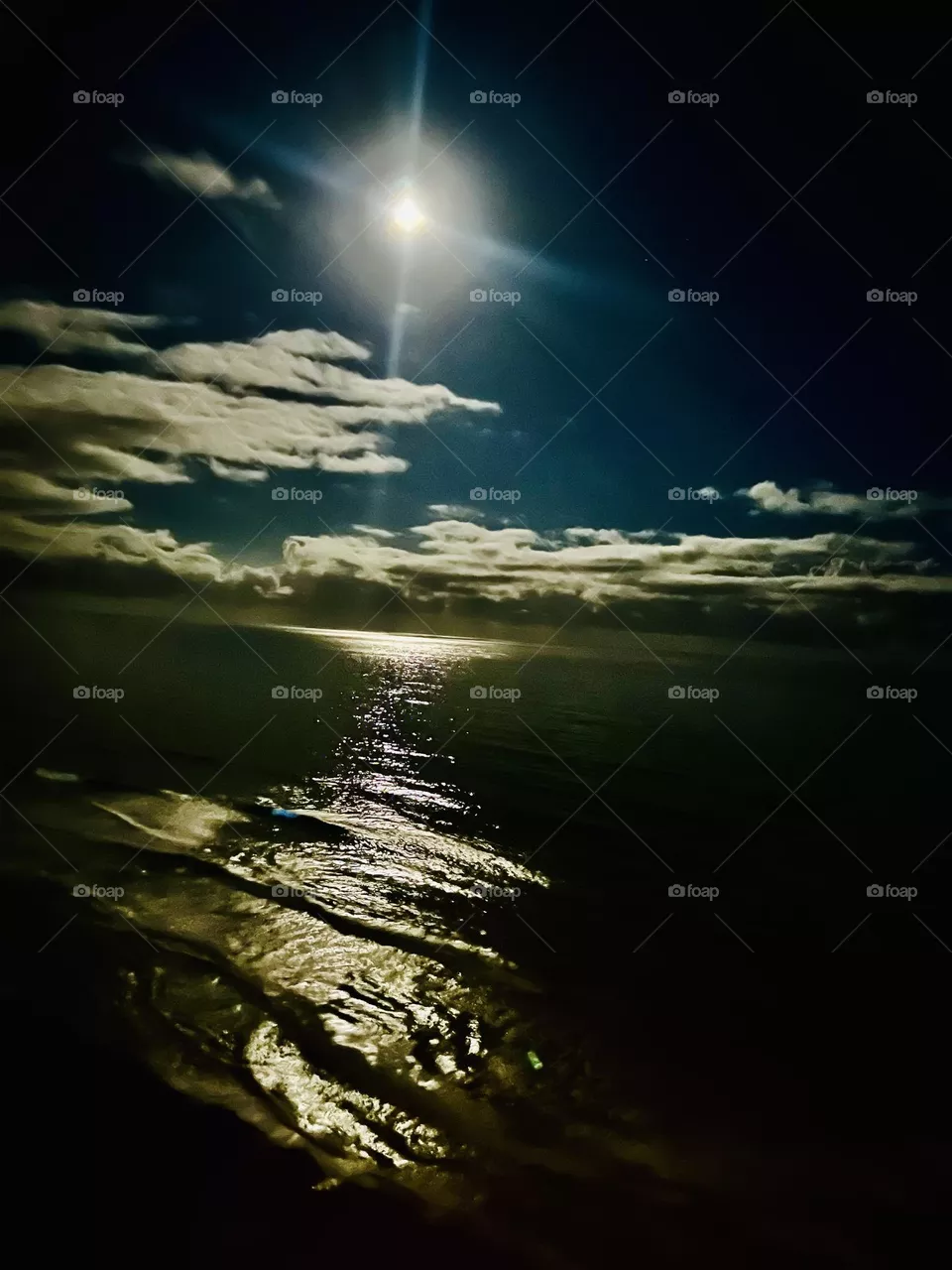 Moon Set Over Ocean