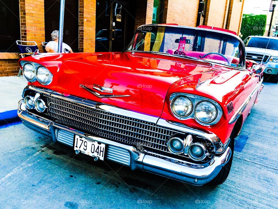 Vintage red Chevrolet. Ready for a road trip on Route 66!