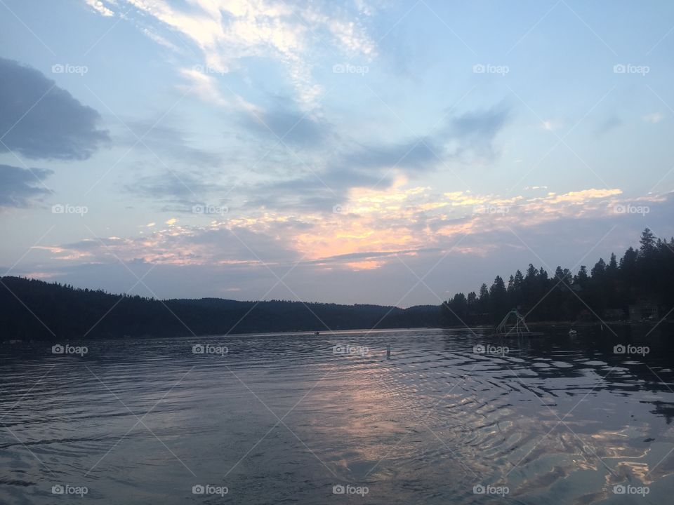 Sunset on the lake. A photo taken during a boat ride on the lake at sunset