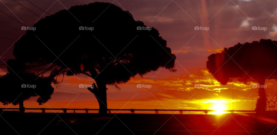 Beautiful sunset in Italy