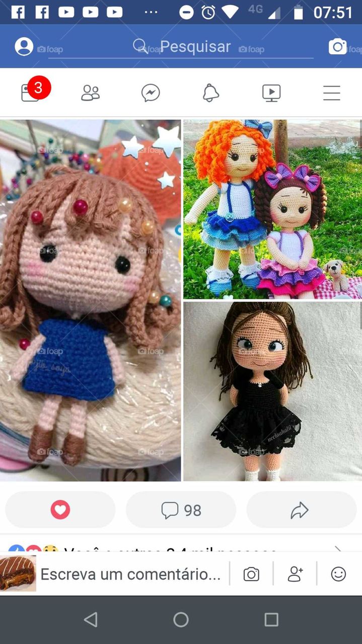 bonecas de crochê