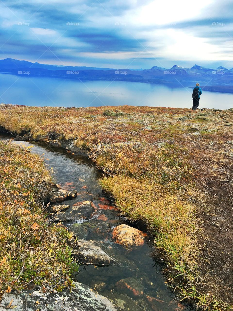 Watching the view - water and mountains 