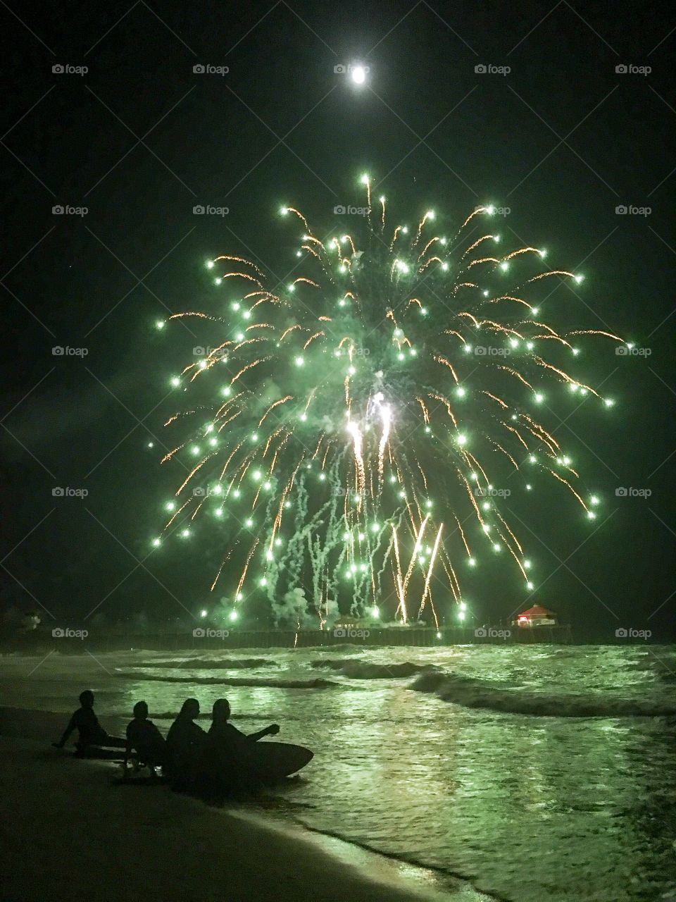 Fireworks, Surfers and Silhouettes