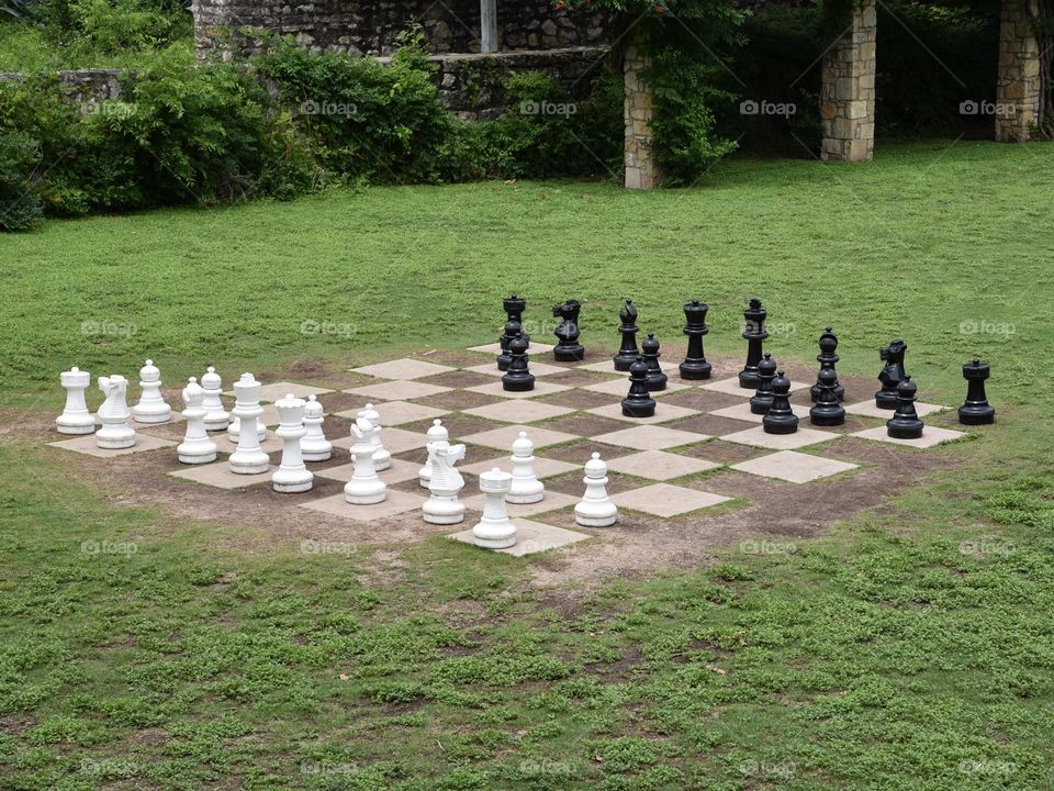 Giant Chess board at San Antonio Botanical Garden