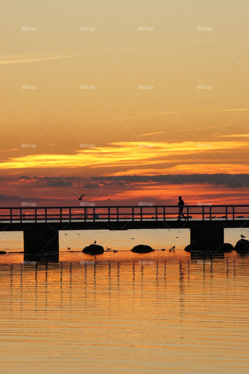 Jetty in sunset