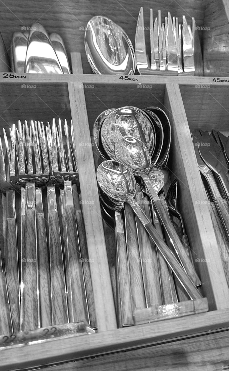 Spoons, knives and forks